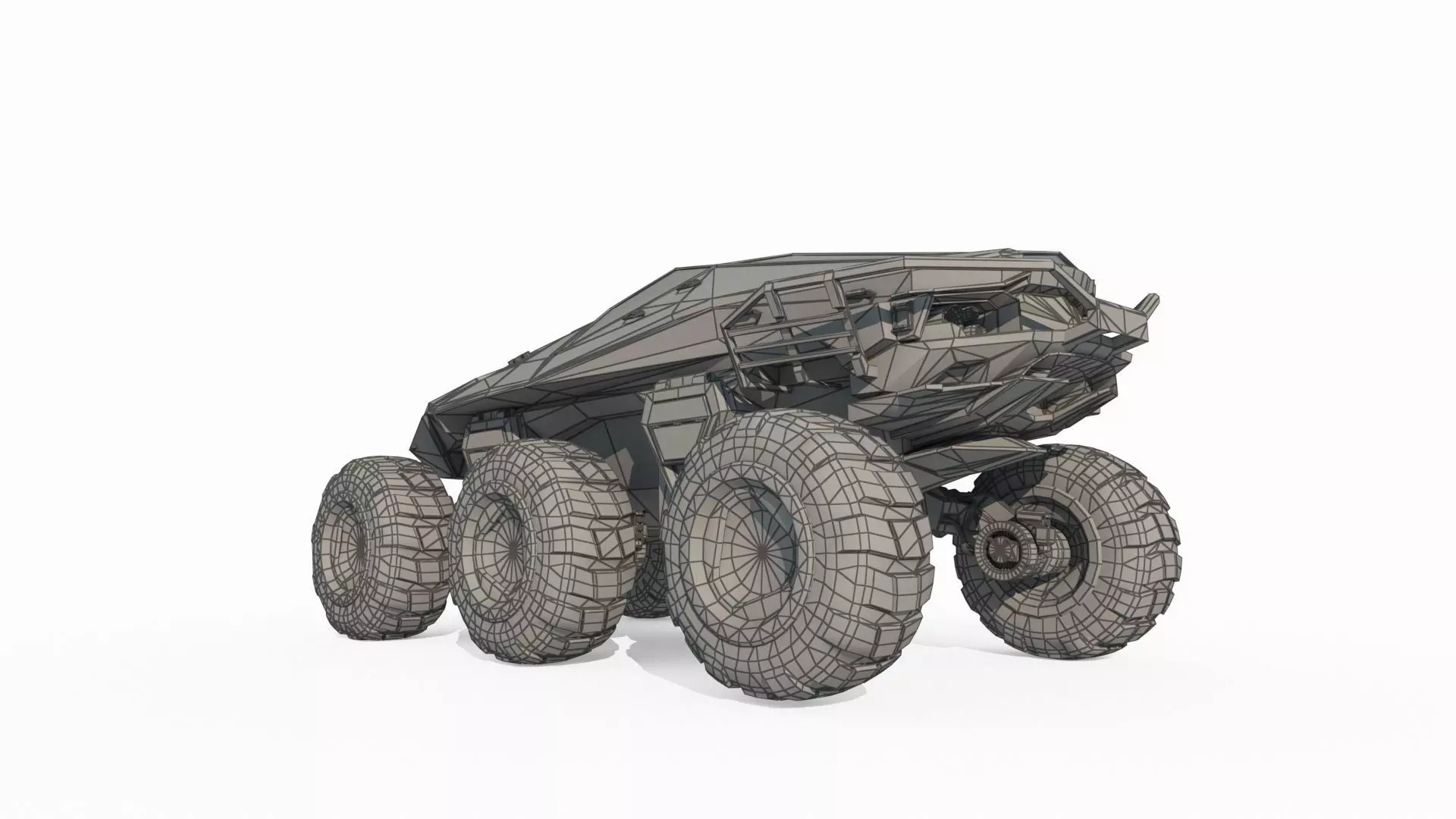 Future sci-fi multifunctional terrain vehicle 3D model_7