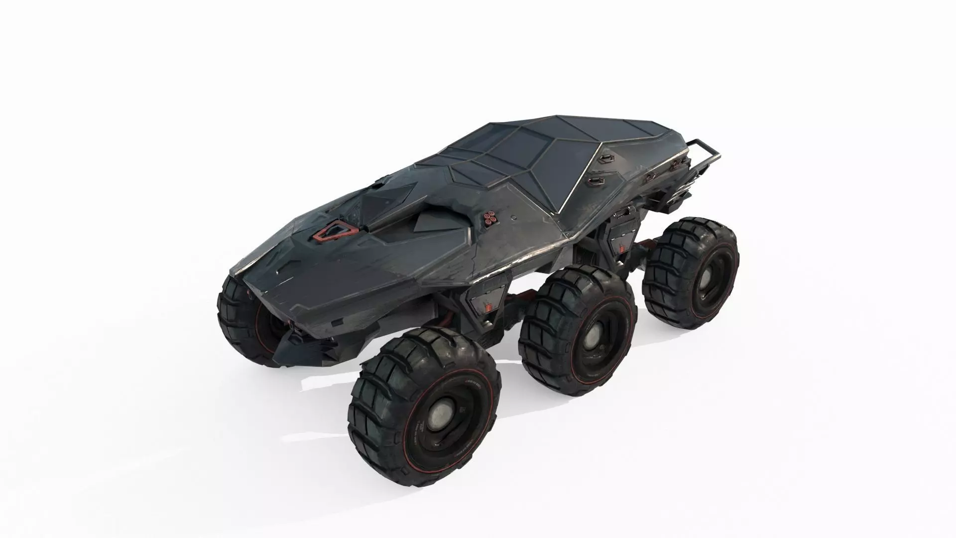 Future sci-fi multifunctional terrain vehicle 3D model_4