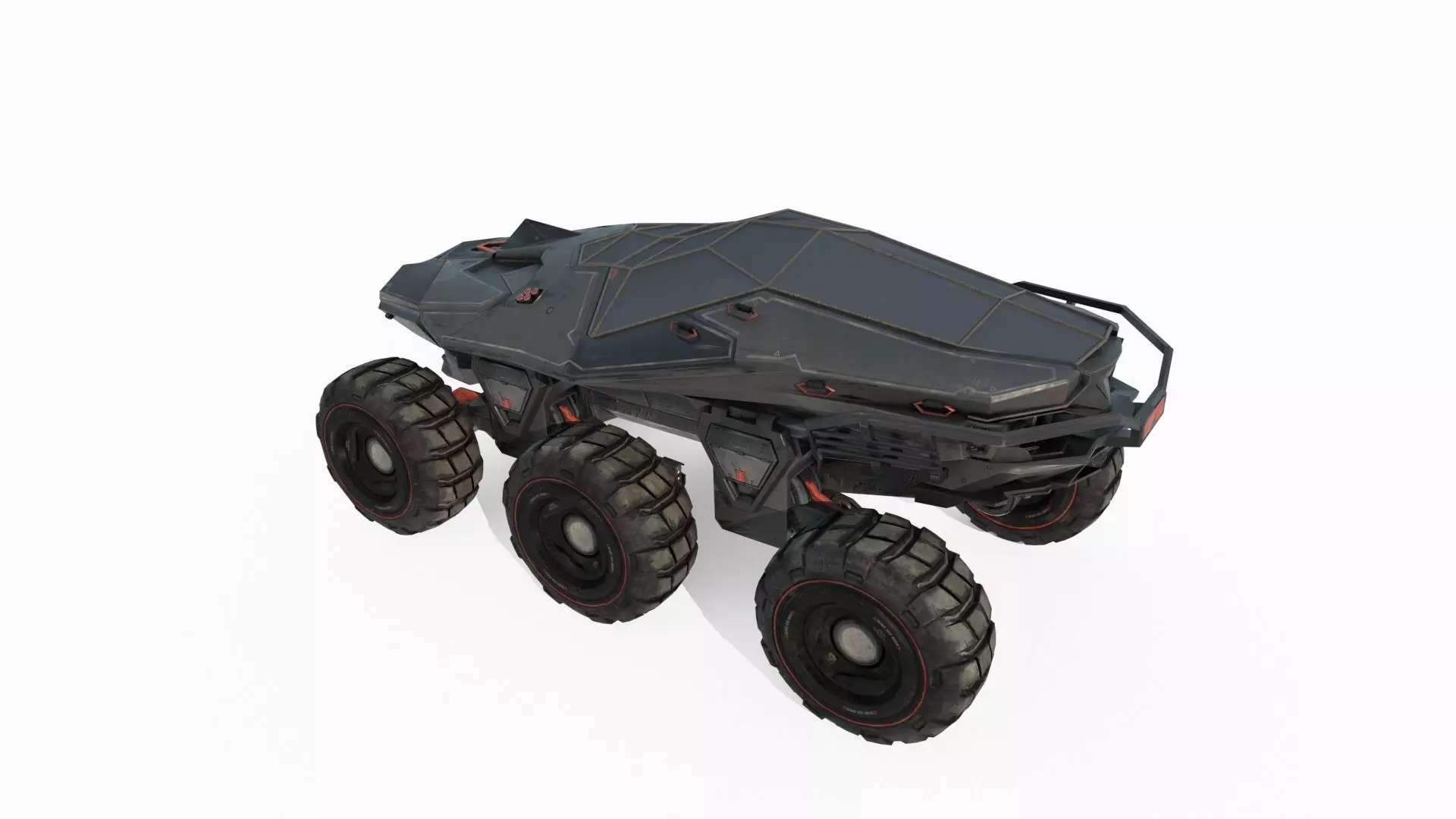 Future sci-fi multifunctional terrain vehicle 3D model_3
