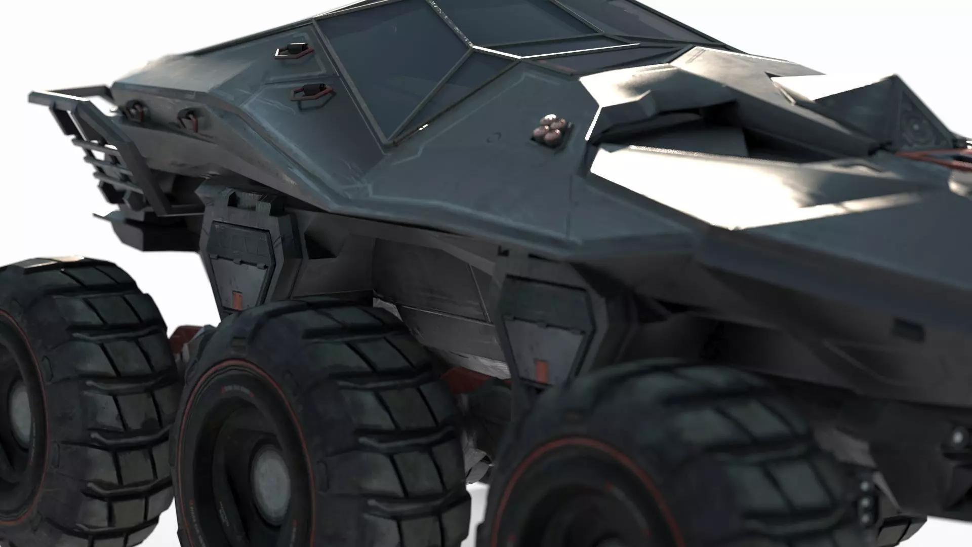 Future sci-fi multifunctional terrain vehicle 3D model_6