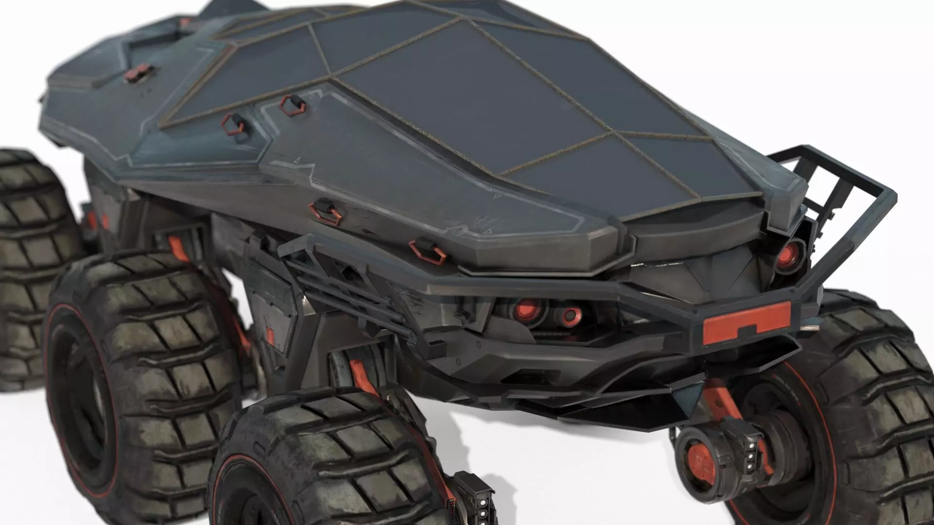 Future sci-fi multifunctional terrain vehicle 3D model_9