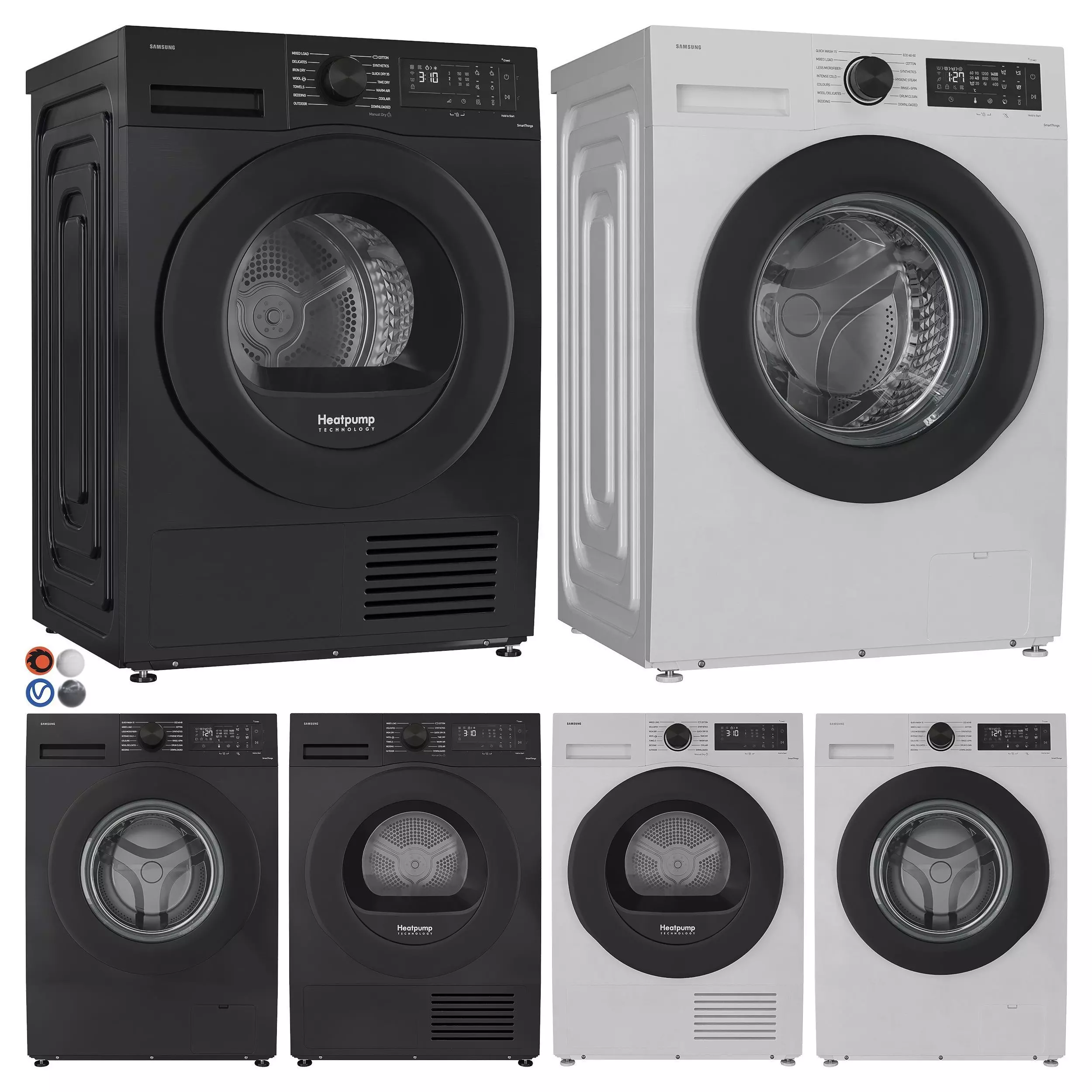 Samsung Washing Machine and Dryer 3D model_0
