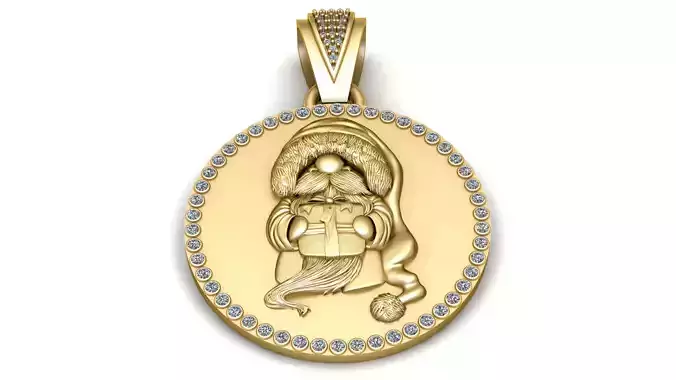 Santa Claus Pendant 3D print model Santa Claus Pendant 3D print model