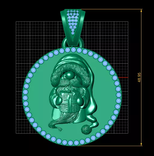 Santa Claus Pendant 3D print model_4