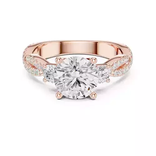 Twisted Shank Round Cut Diamond Engagement Ring 3DM STL Video