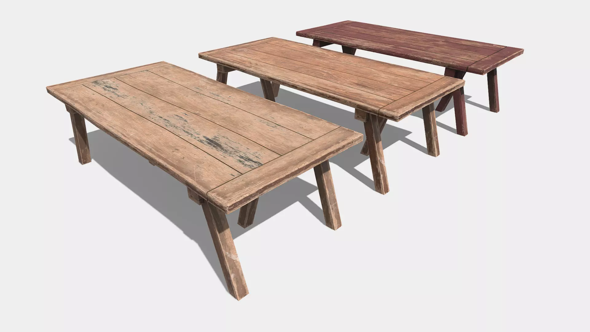 Wooden Bar Table Low-poly 3D model_0