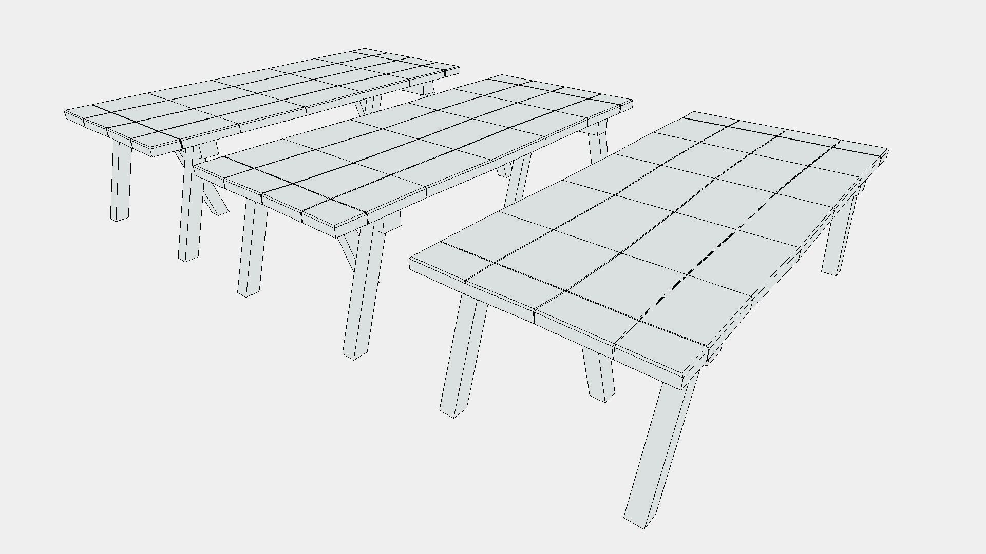 Wooden Bar Table Low-poly 3D model_6