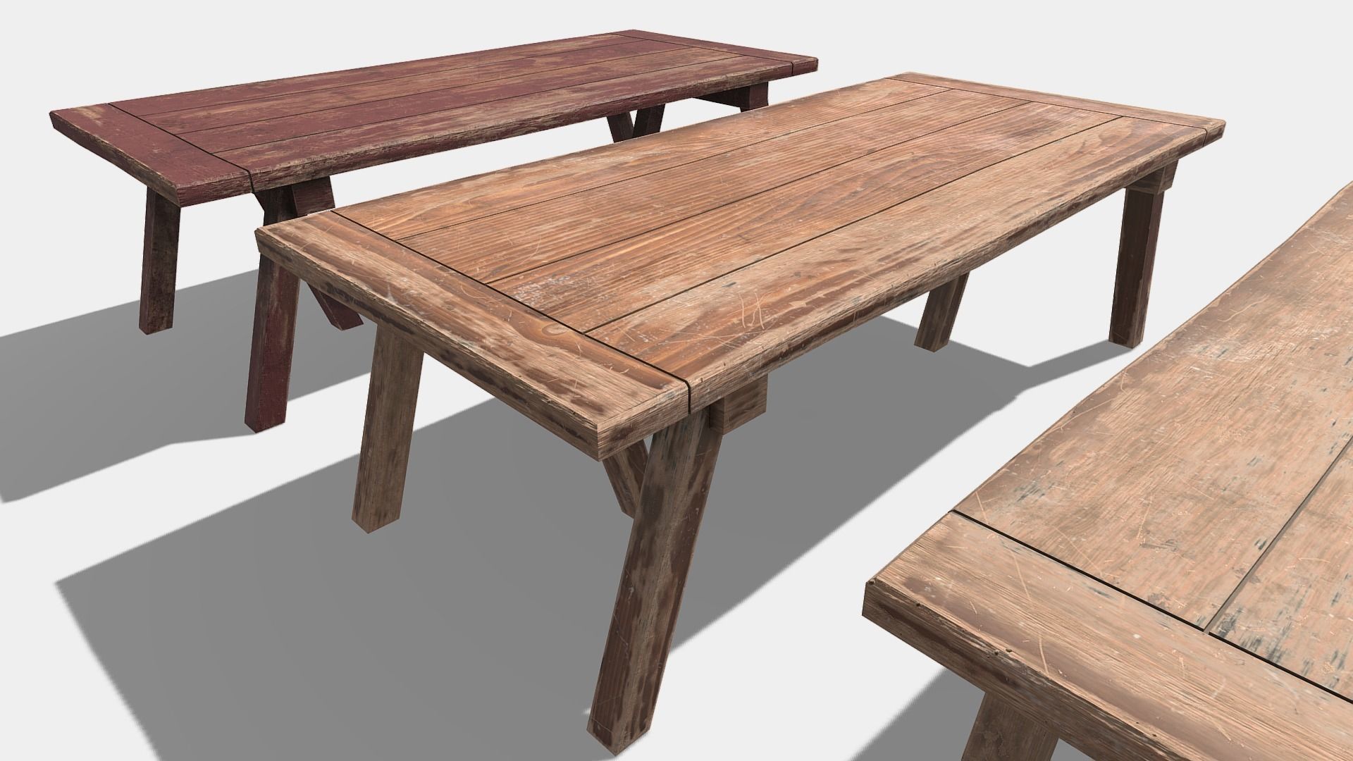 Wooden Bar Table Low-poly 3D model_4