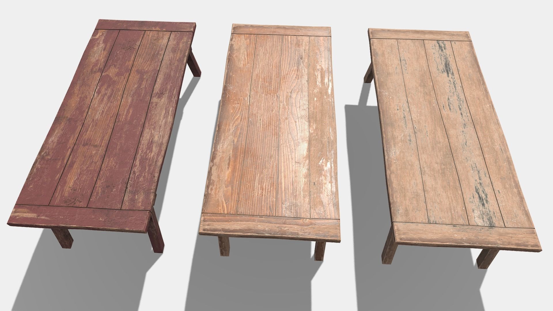 Wooden Bar Table Low-poly 3D model_3