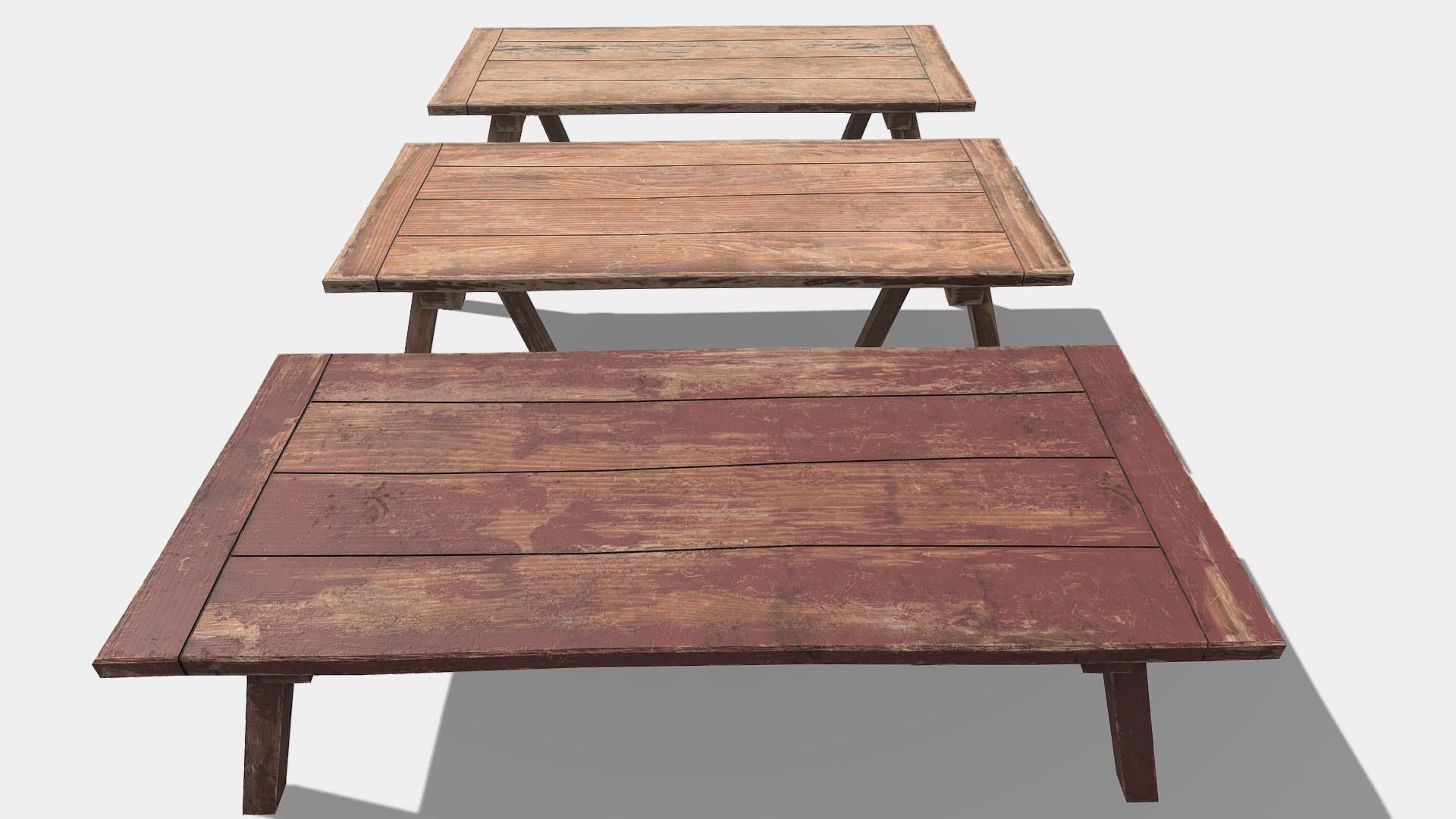 Wooden Bar Table Low-poly 3D model_1