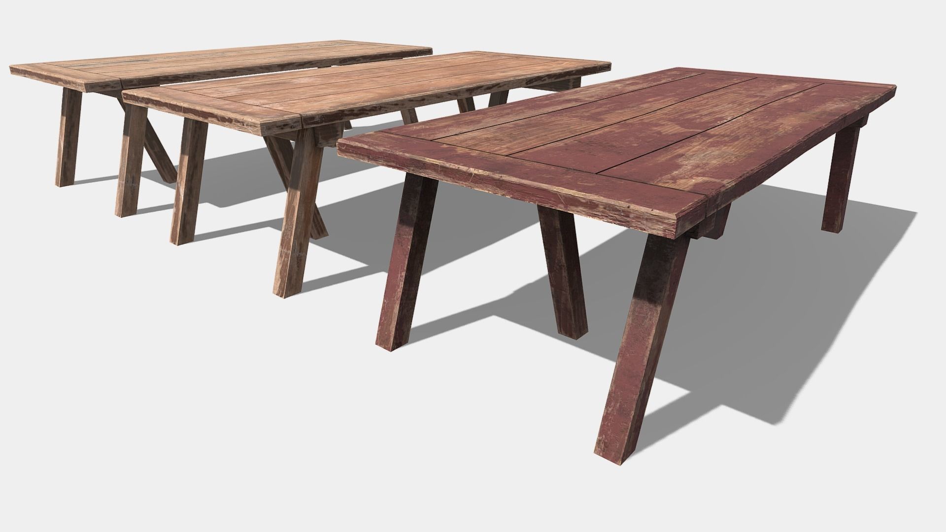 Wooden Bar Table Low-poly 3D model_2