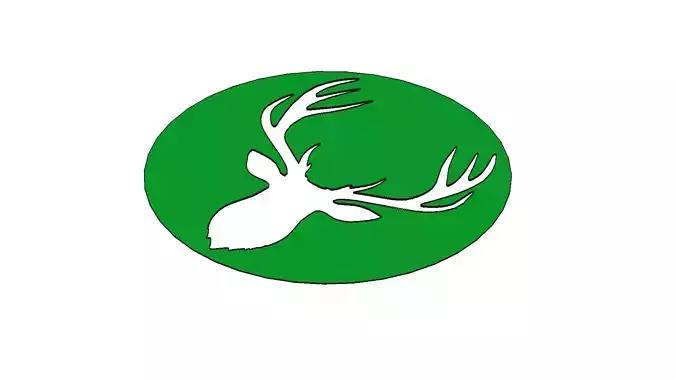 Stag Deer Head Silhouette Stencil Design