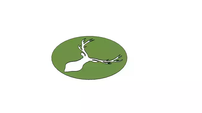 Stag Head Silhouette Stencil