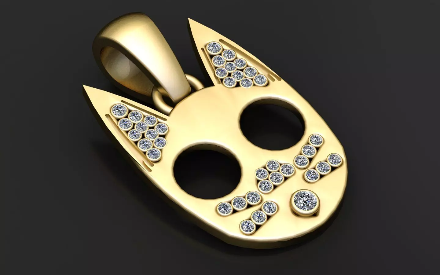 Mystic Cat Face Pendant 3D print model