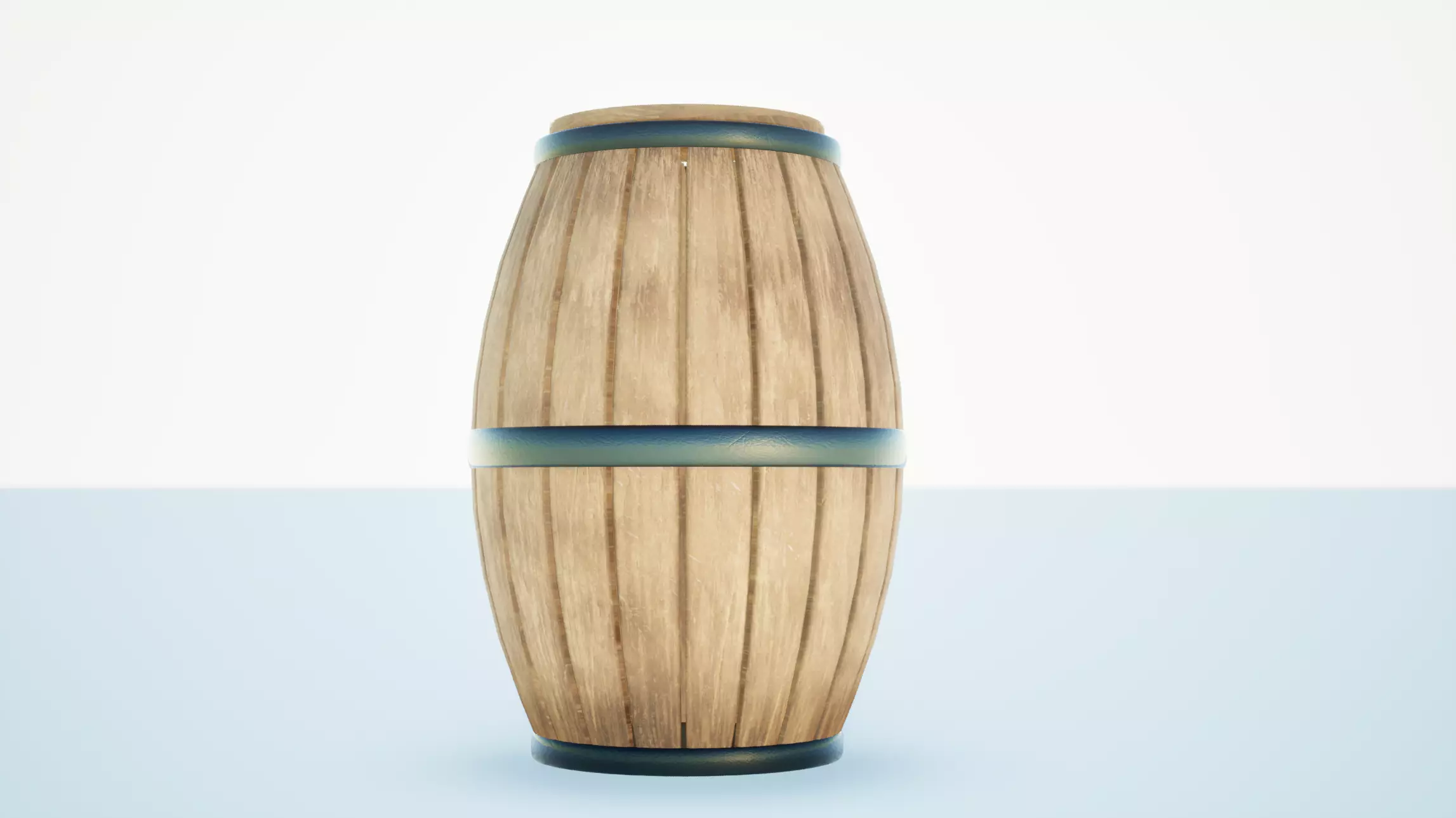 Wood Barrel Low-poly 3D model_0