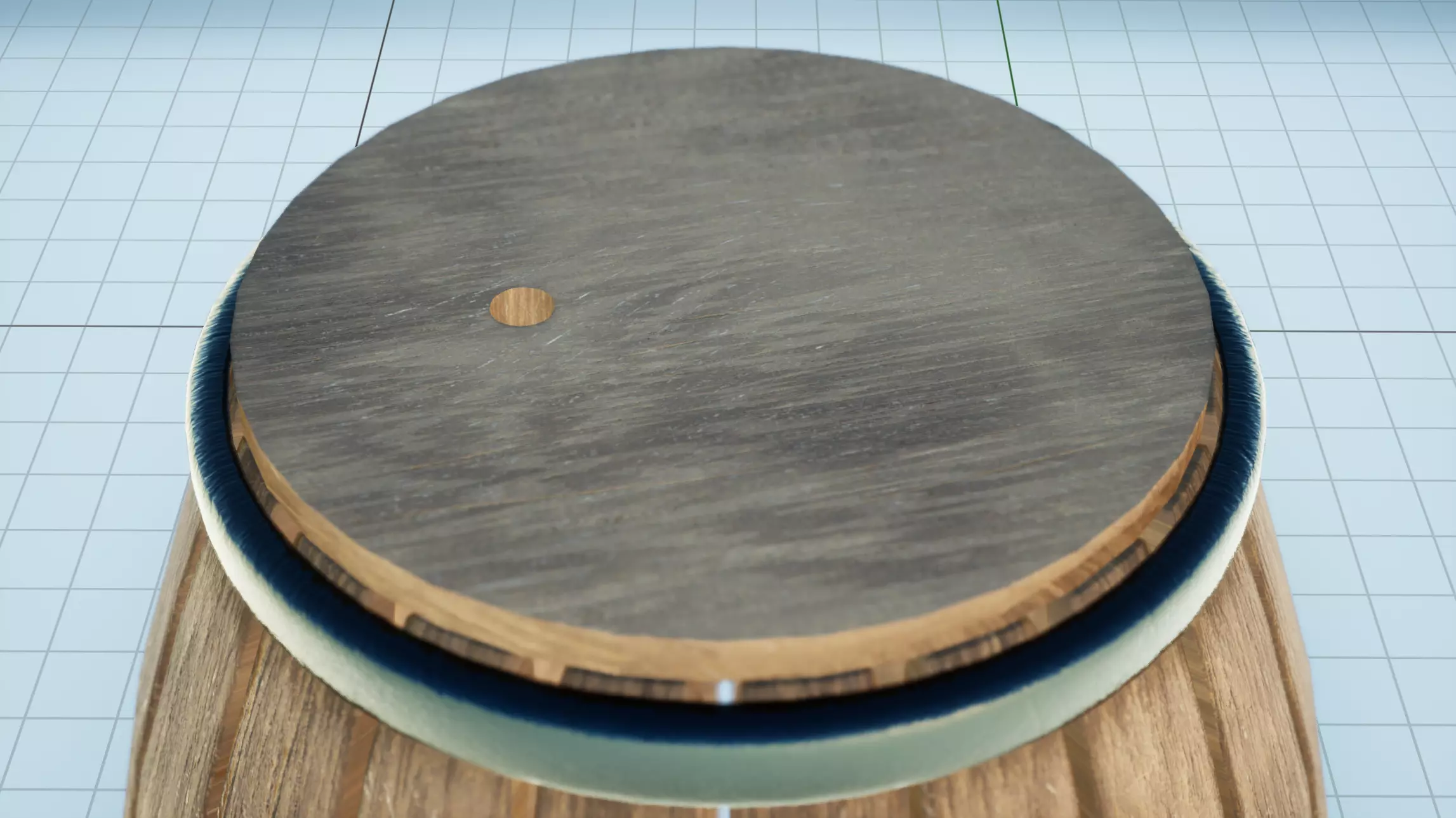 Wood Barrel Low-poly 3D model_2