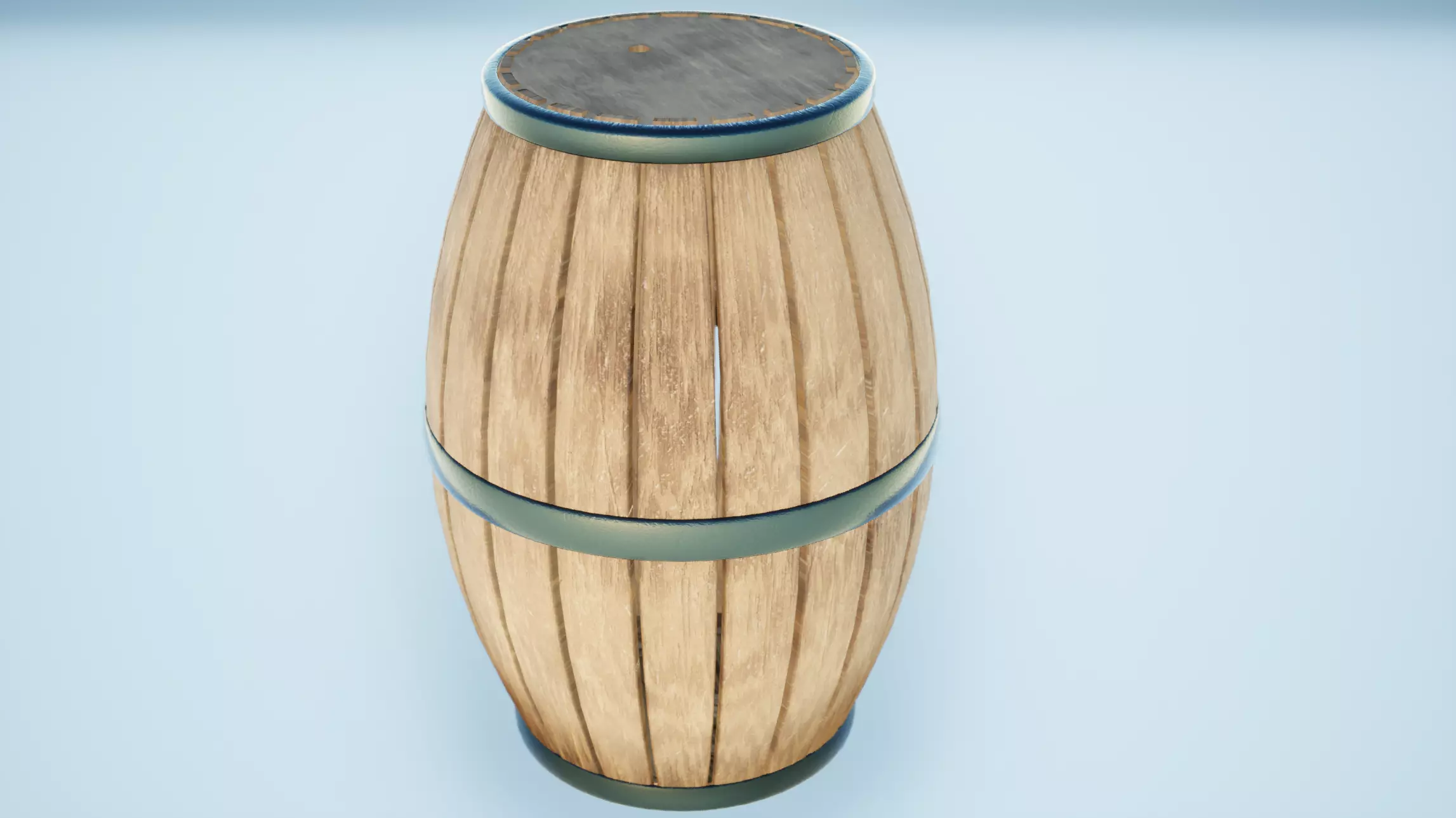 Wood Barrel Low-poly 3D model_1