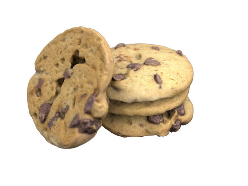 CHOC CHIP COOKIE - LOW and HIGH Poly 3D model_4