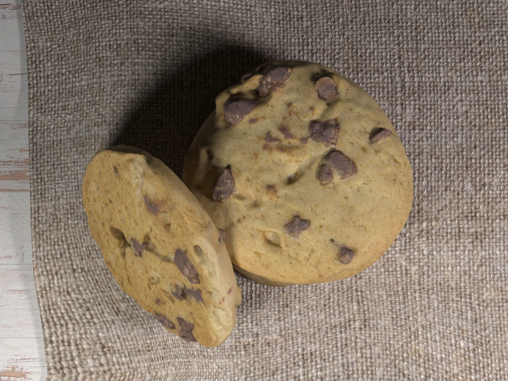 CHOC CHIP COOKIE - LOW and HIGH Poly 3D model_1