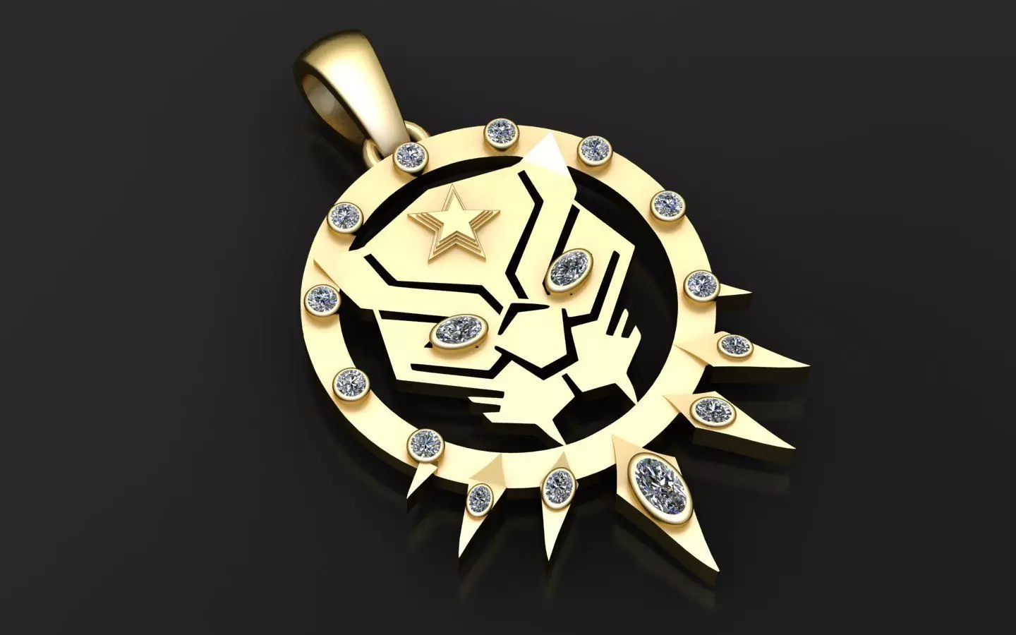 Panther Head Pendant 3D print model
