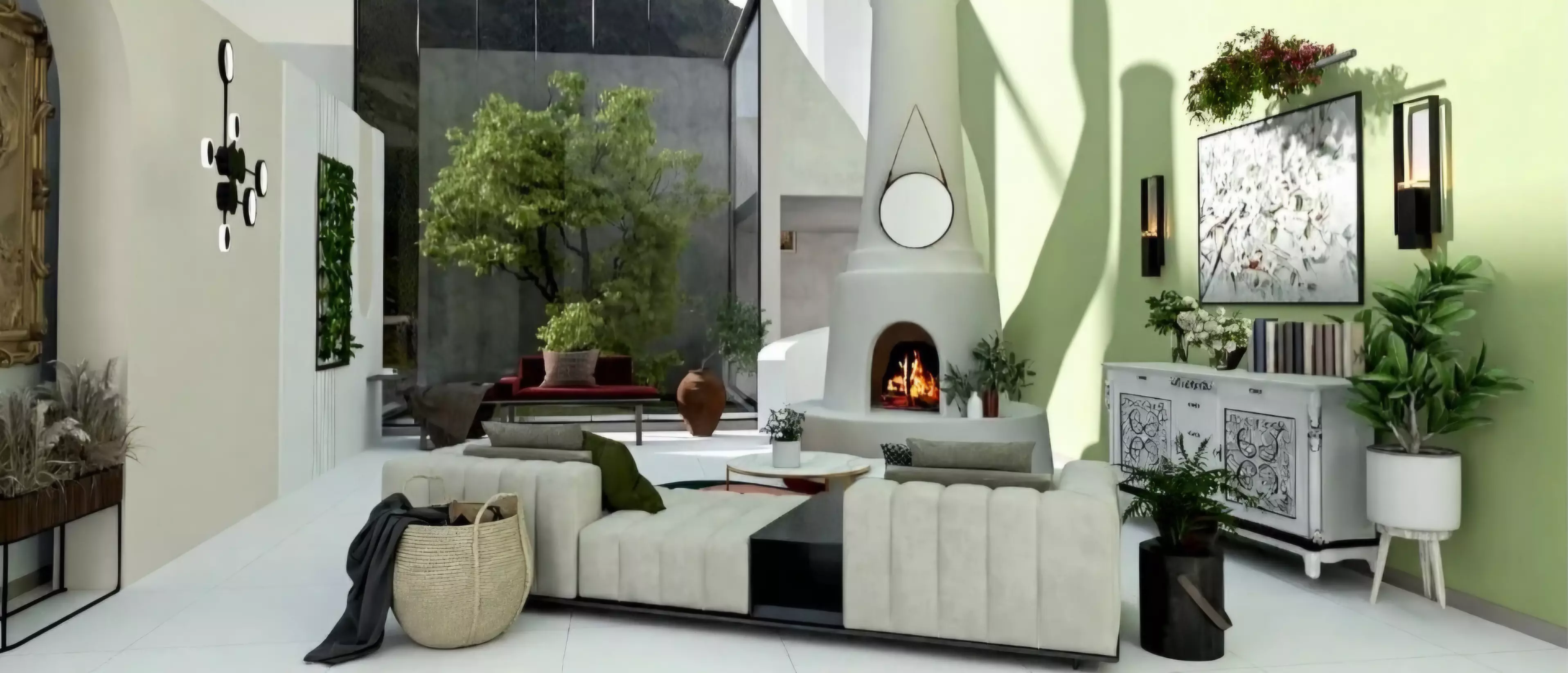 Bright and Luxurious Living Space 3D model