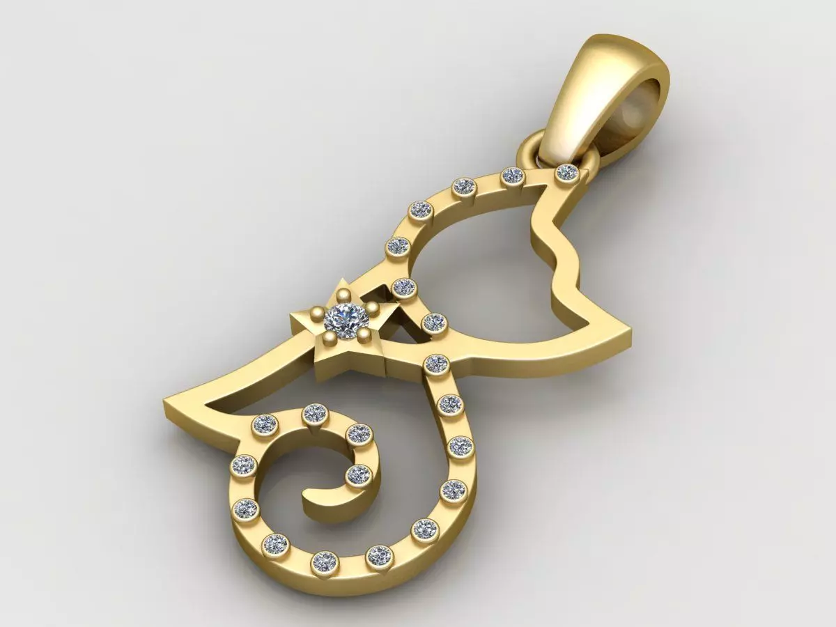 Hip Hop Cat Pendant 3D print model