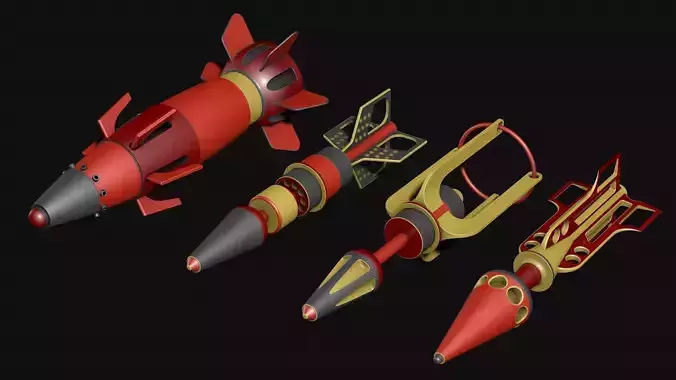 Guided missiles R1 3D model