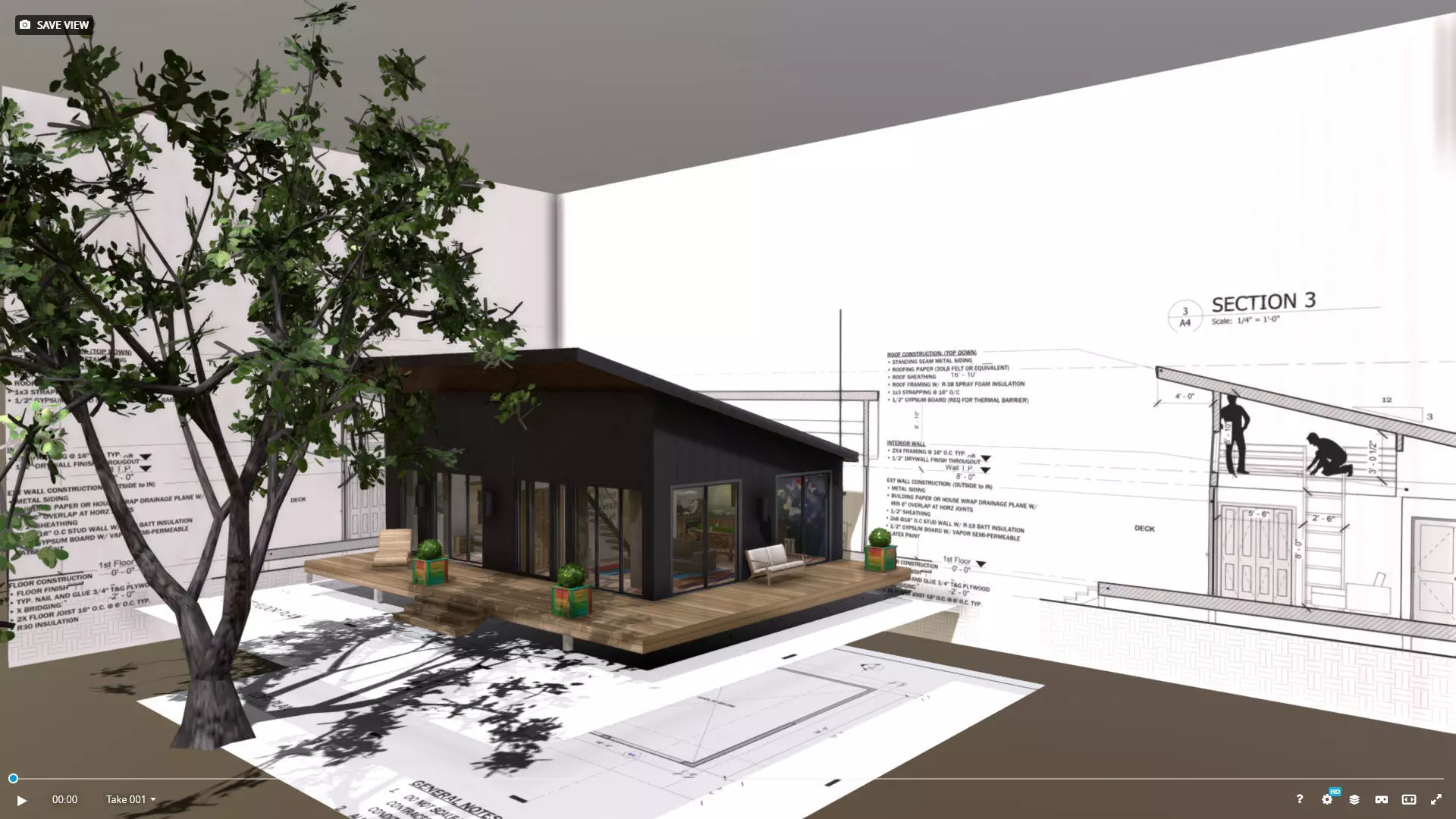 House 24-36 Lean Cottage Plans Low-poly 3D model_2