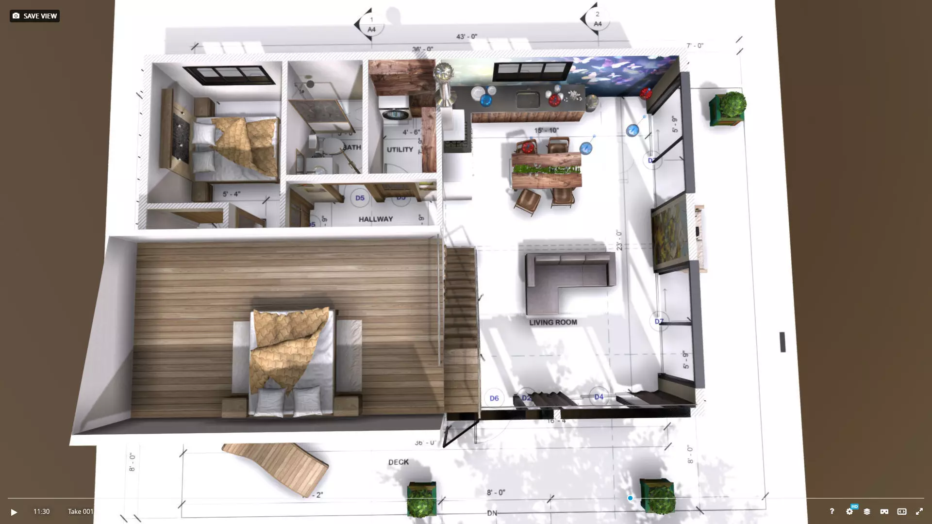 House 24-36 Lean Cottage Plans Low-poly 3D model_9
