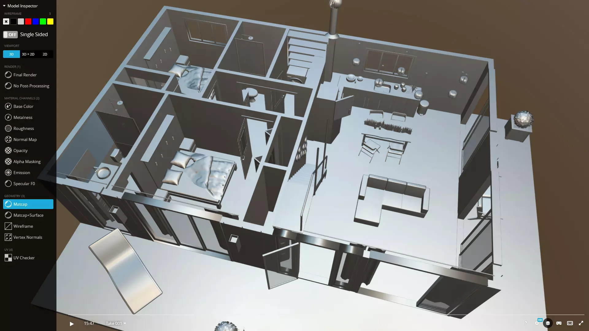 House 24-36 Lean Cottage Plans Low-poly 3D model_20