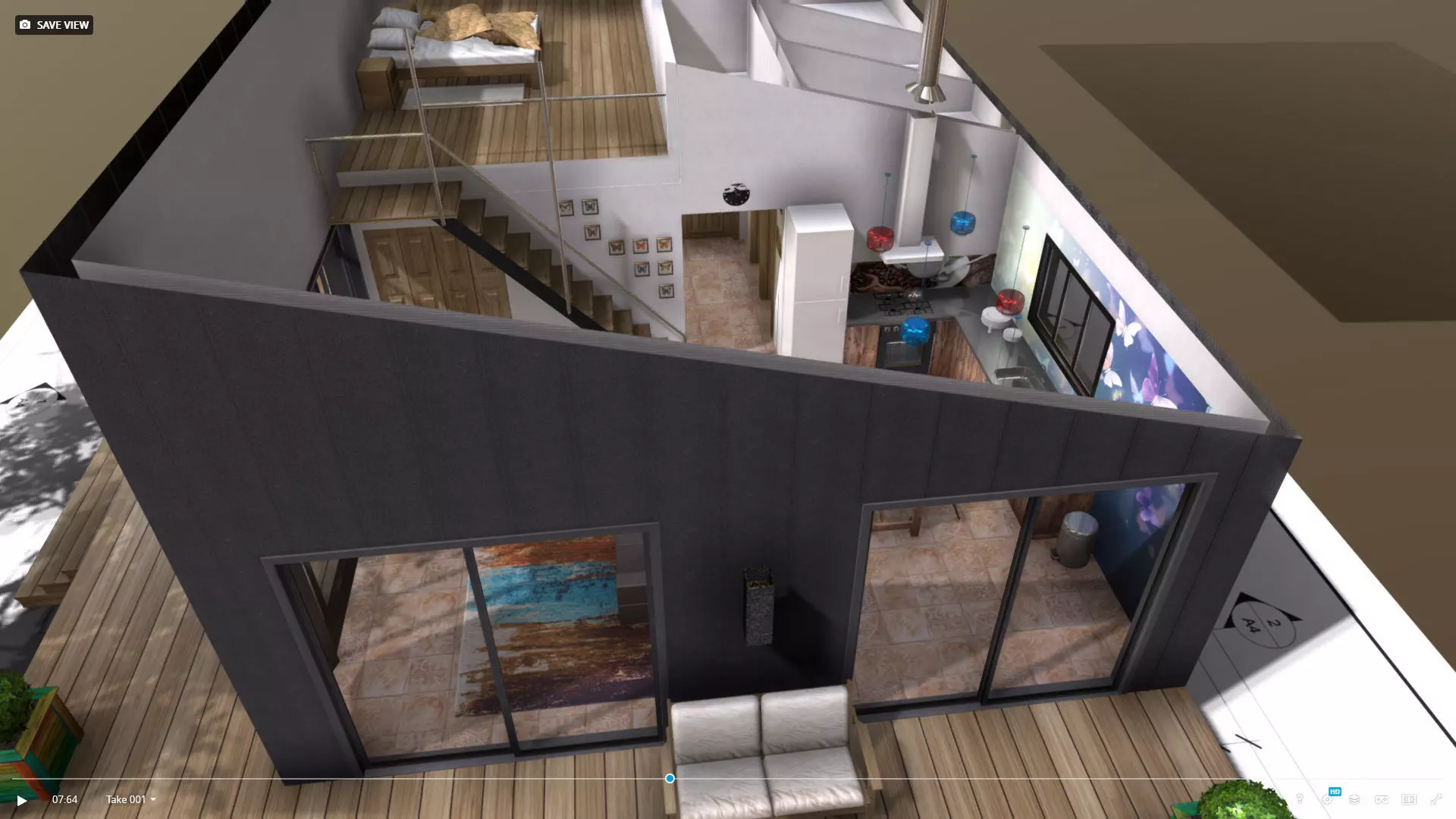 House 24-36 Lean Cottage Plans Low-poly 3D model_7