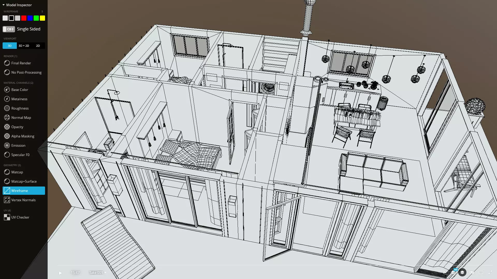 House 24-36 Lean Cottage Plans Low-poly 3D model_19