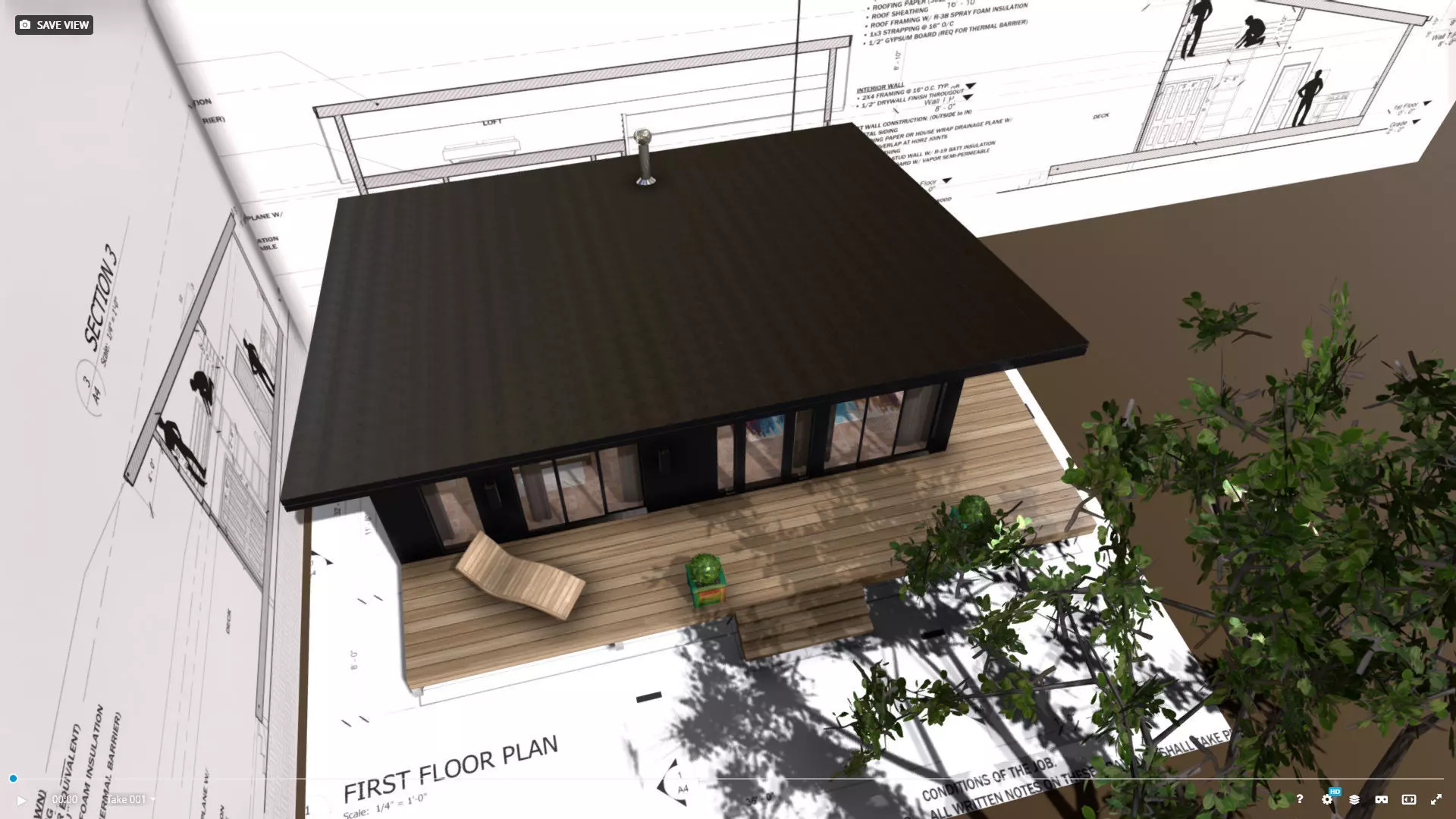 House 24-36 Lean Cottage Plans Low-poly 3D model_3