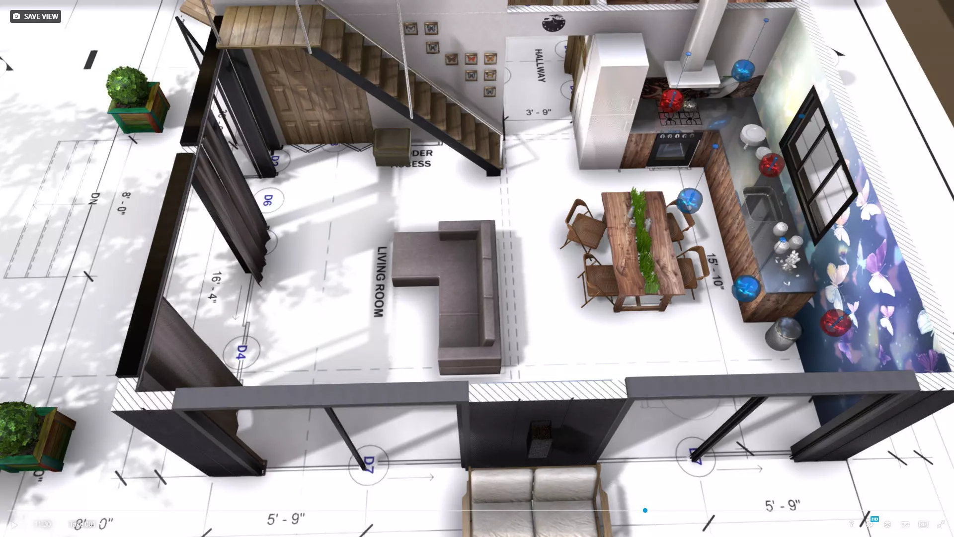 House 24-36 Lean Cottage Plans Low-poly 3D model_8