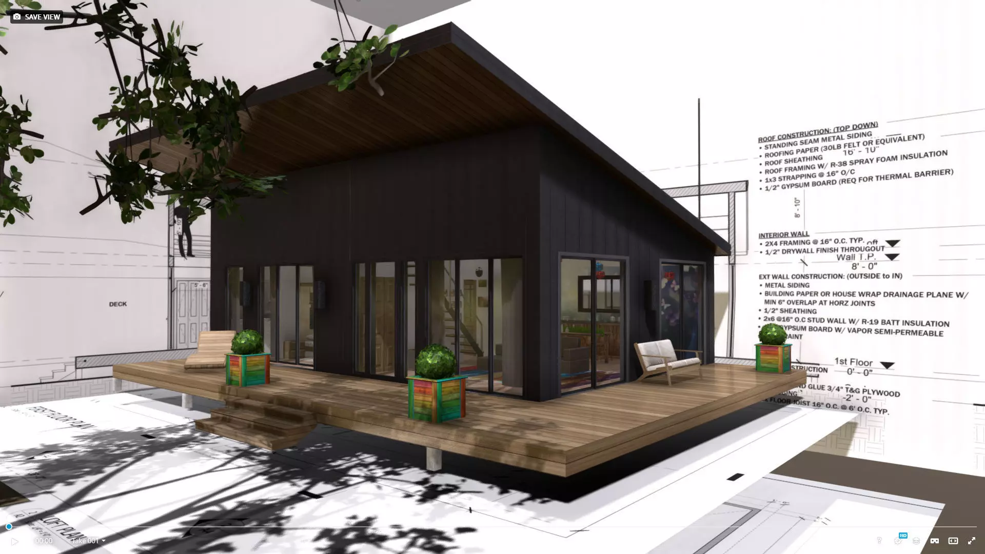 House 24-36 Lean Cottage Plans Low-poly 3D model_4