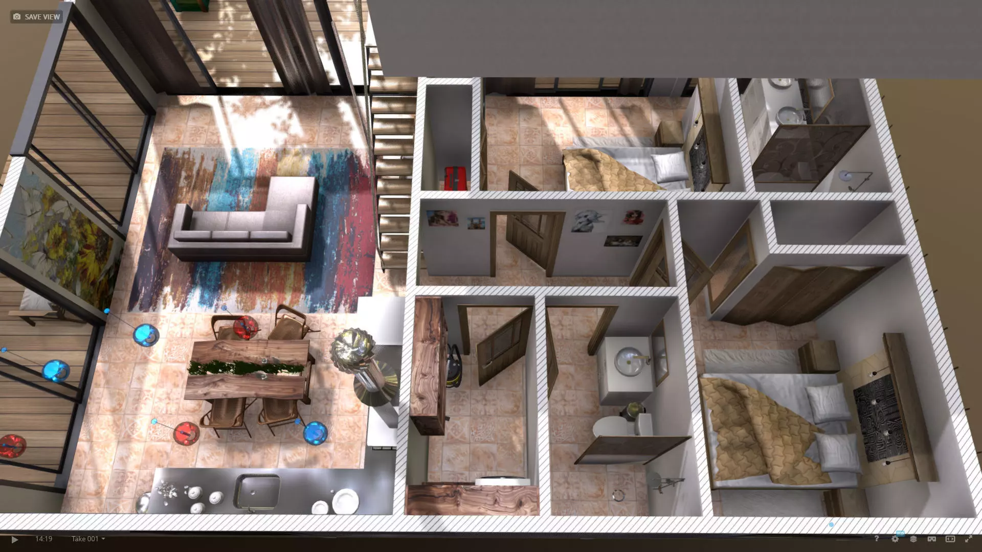 House 24-36 Lean Cottage Plans Low-poly 3D model_10