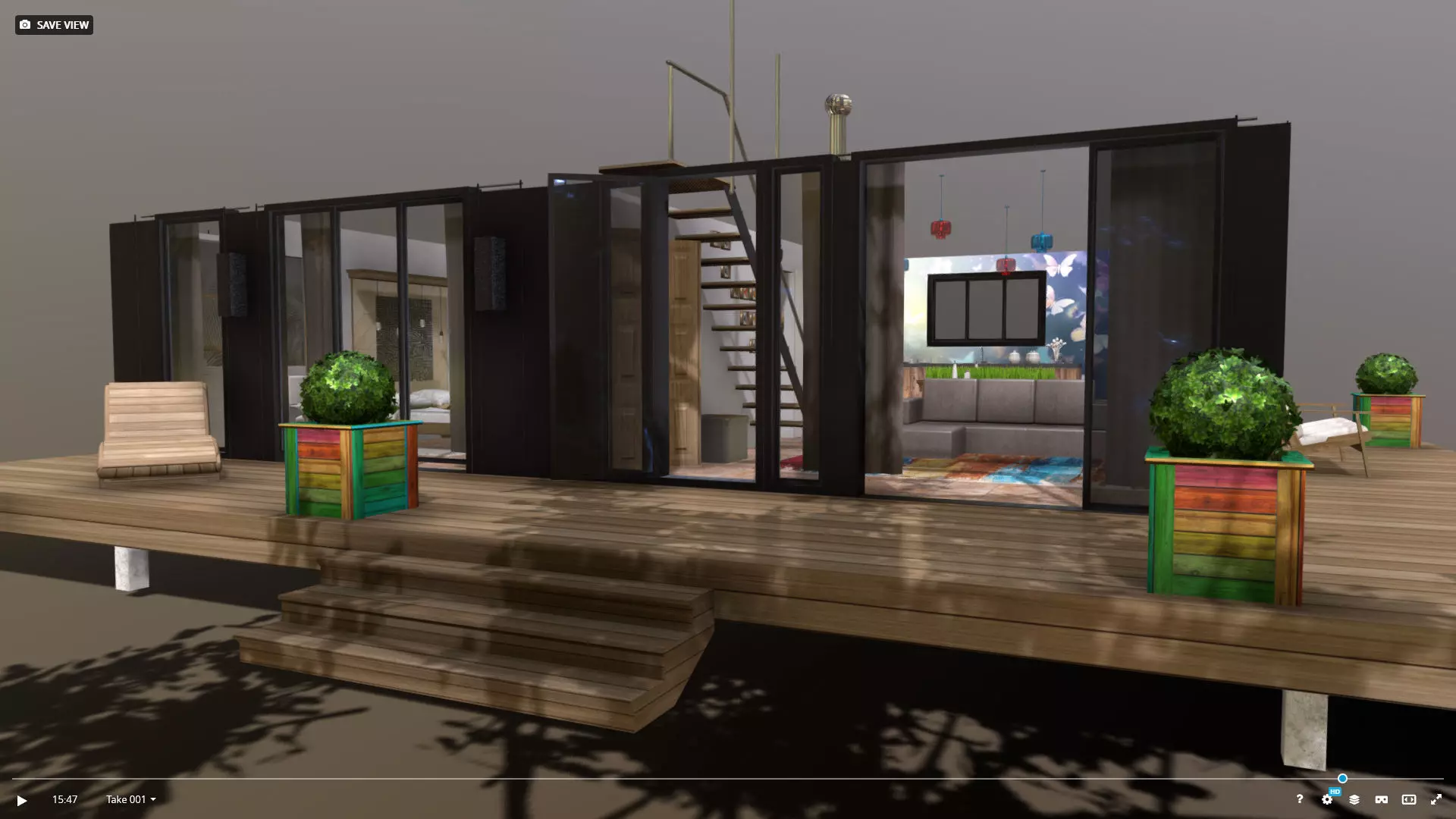 House 24-36 Lean Cottage Plans Low-poly 3D model_11