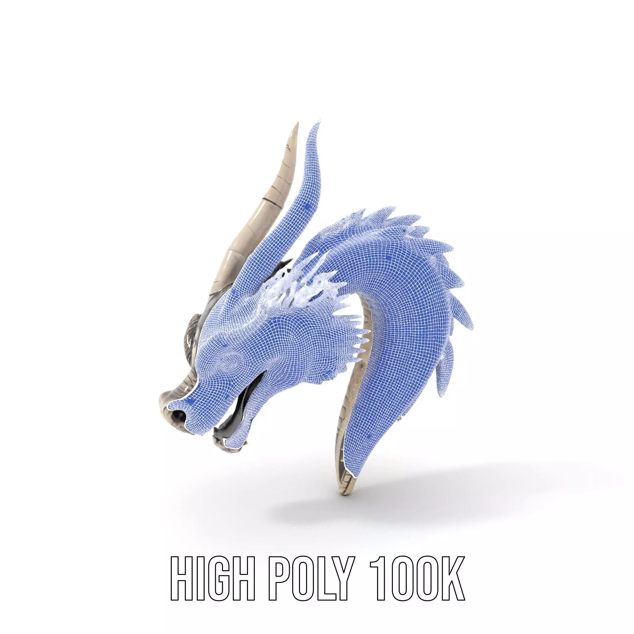 Silver Dragon Head model pack Low-poly 3D model_5