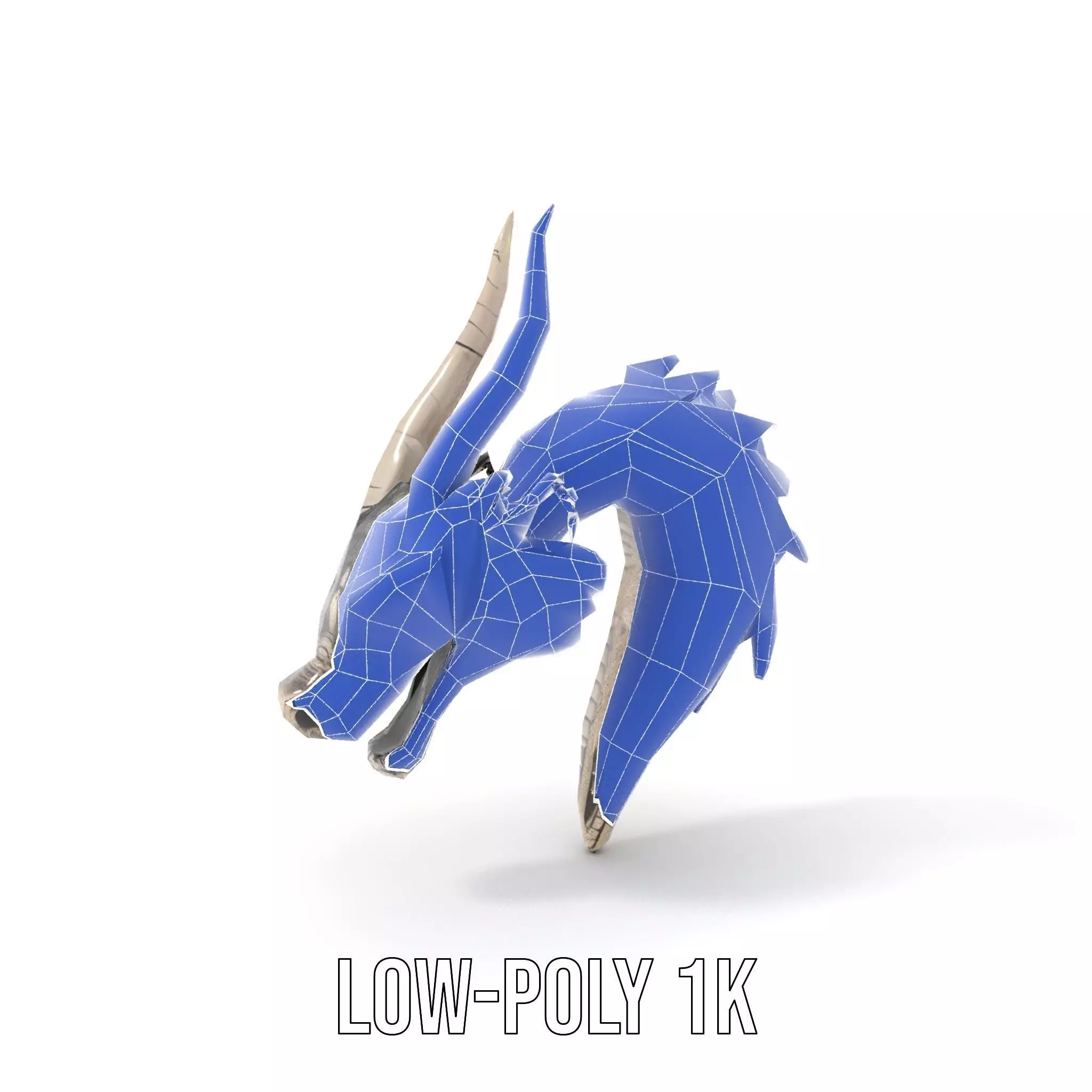 Silver Dragon Head model pack Low-poly 3D model_10