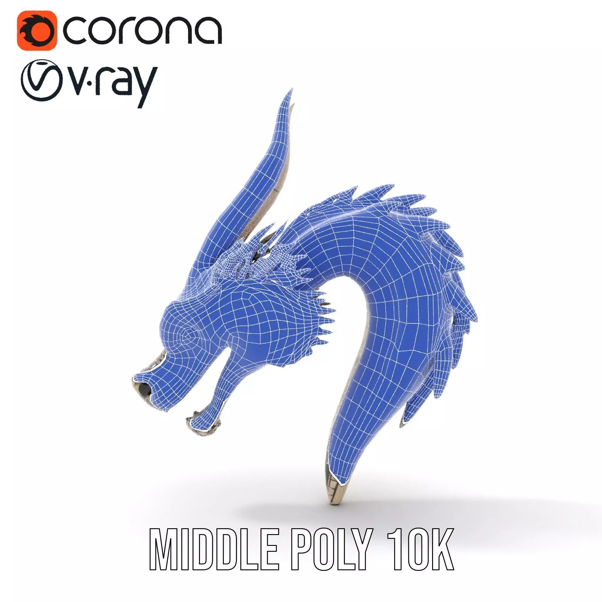 Silver Dragon Head model pack Low-poly 3D model_28