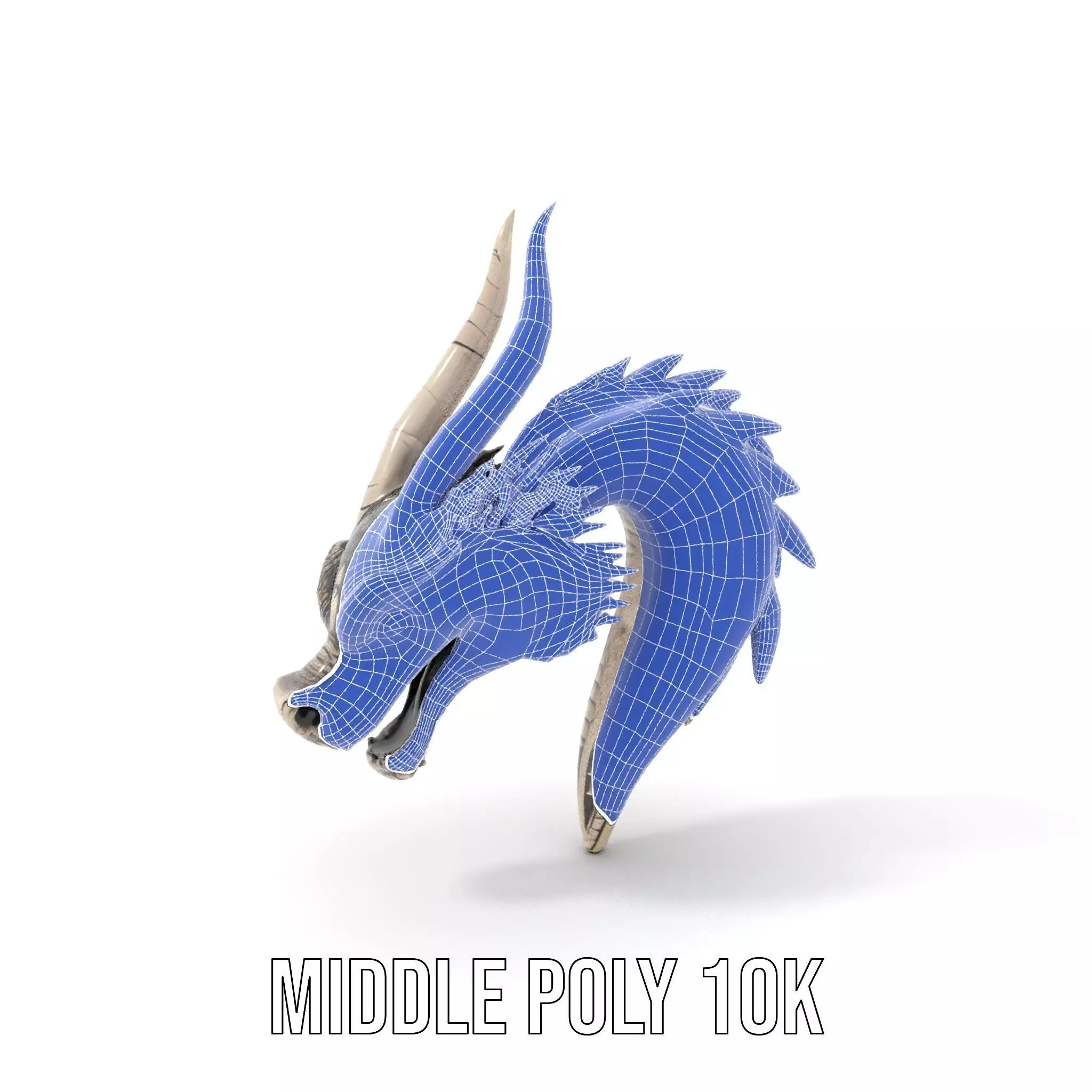Silver Dragon Head model pack Low-poly 3D model_22