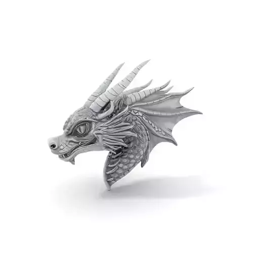 Silver Dragon Head model pack