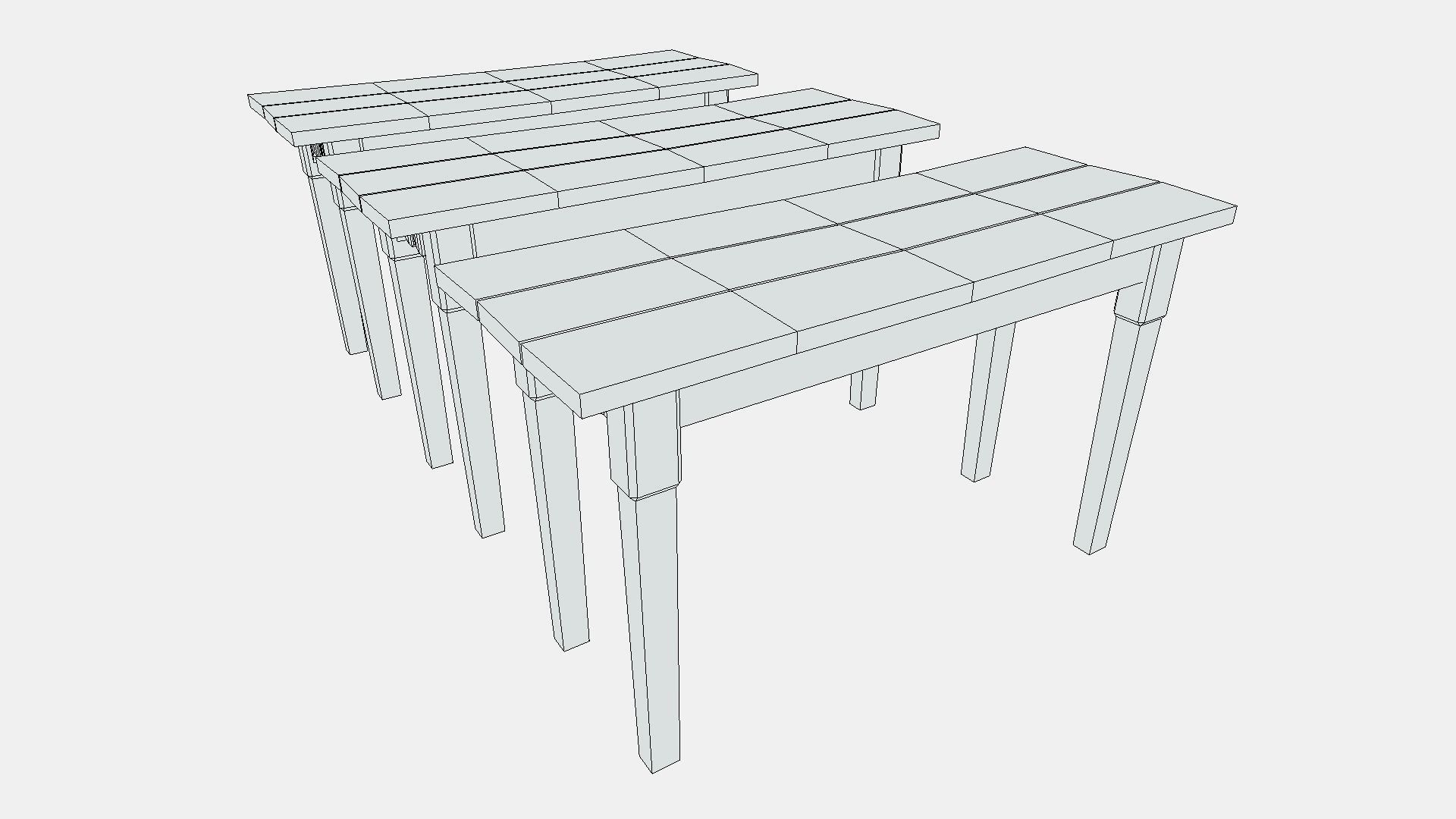 Small wooden Table Low-poly 3D model_7