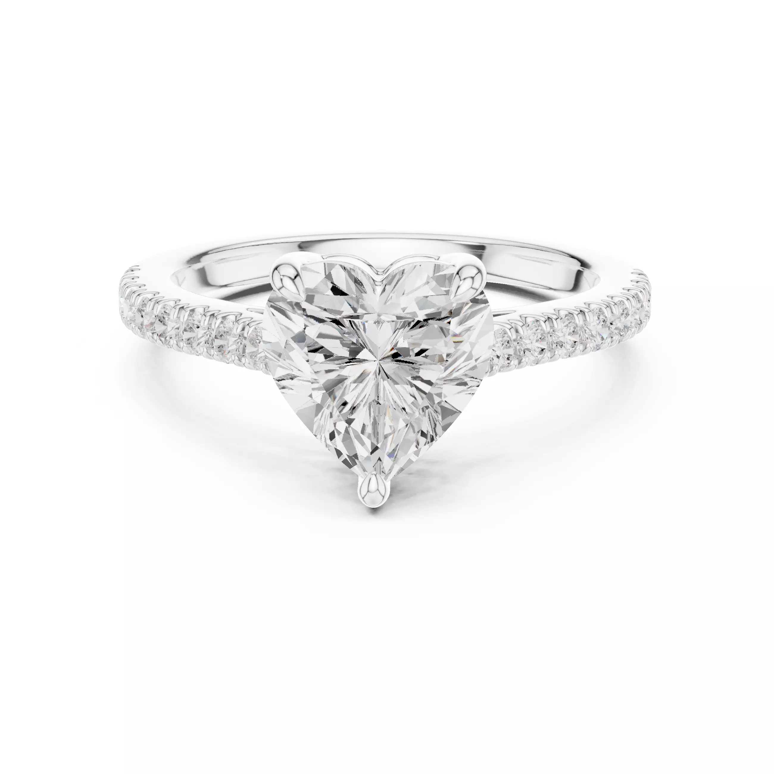 2CT Heart Cut Diamond Engagement Wedding Ring 3DM STL Video 3D print model_2