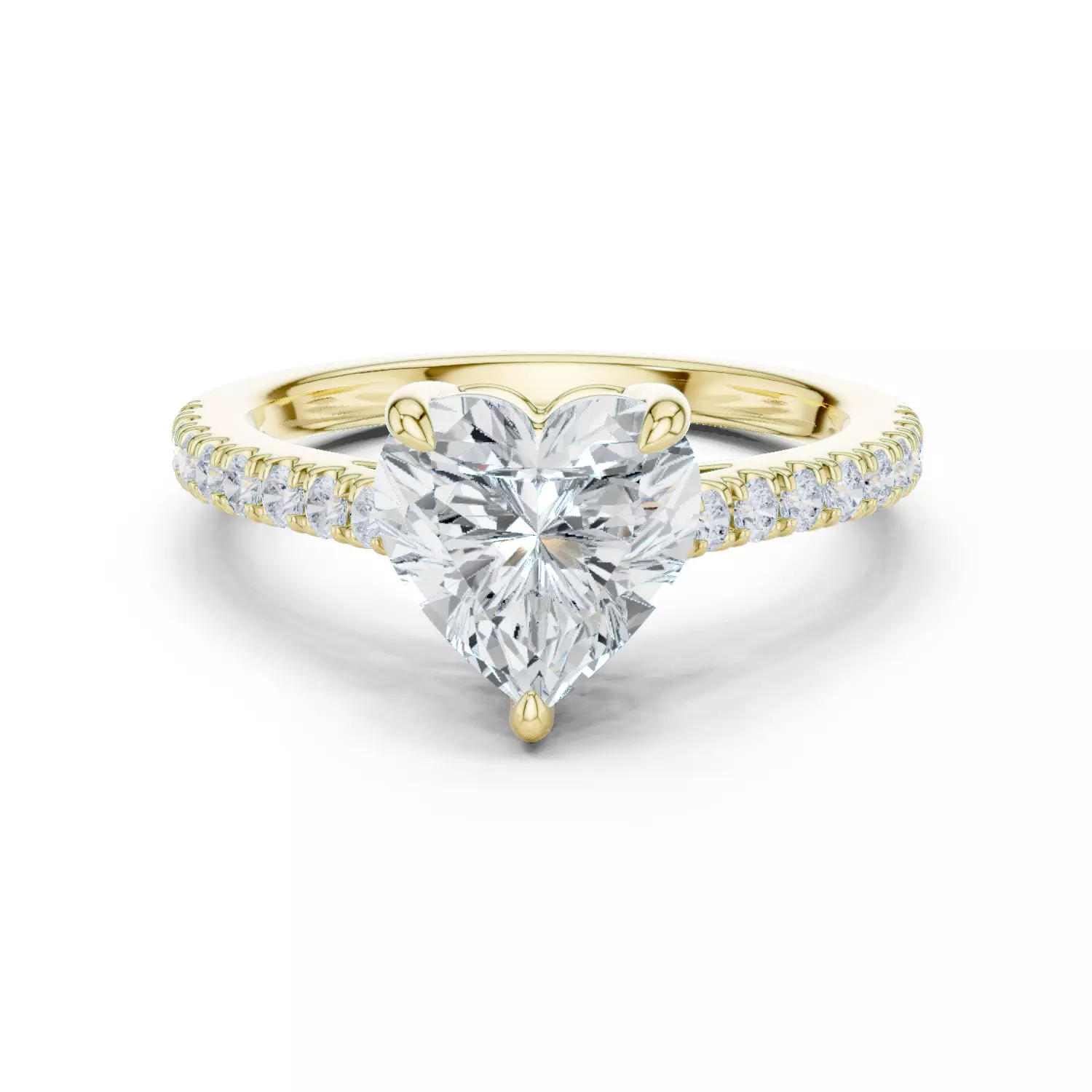 2CT Heart Cut Diamond Engagement Wedding Ring 3DM STL Video 3D print model_13