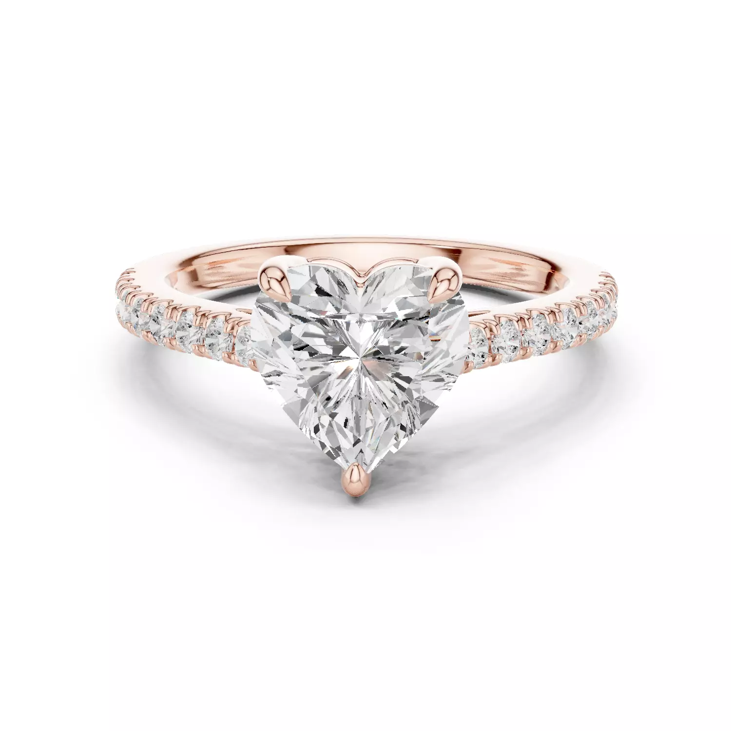 2CT Heart Cut Diamond Engagement Wedding Ring 3DM STL Video 3D print model_12