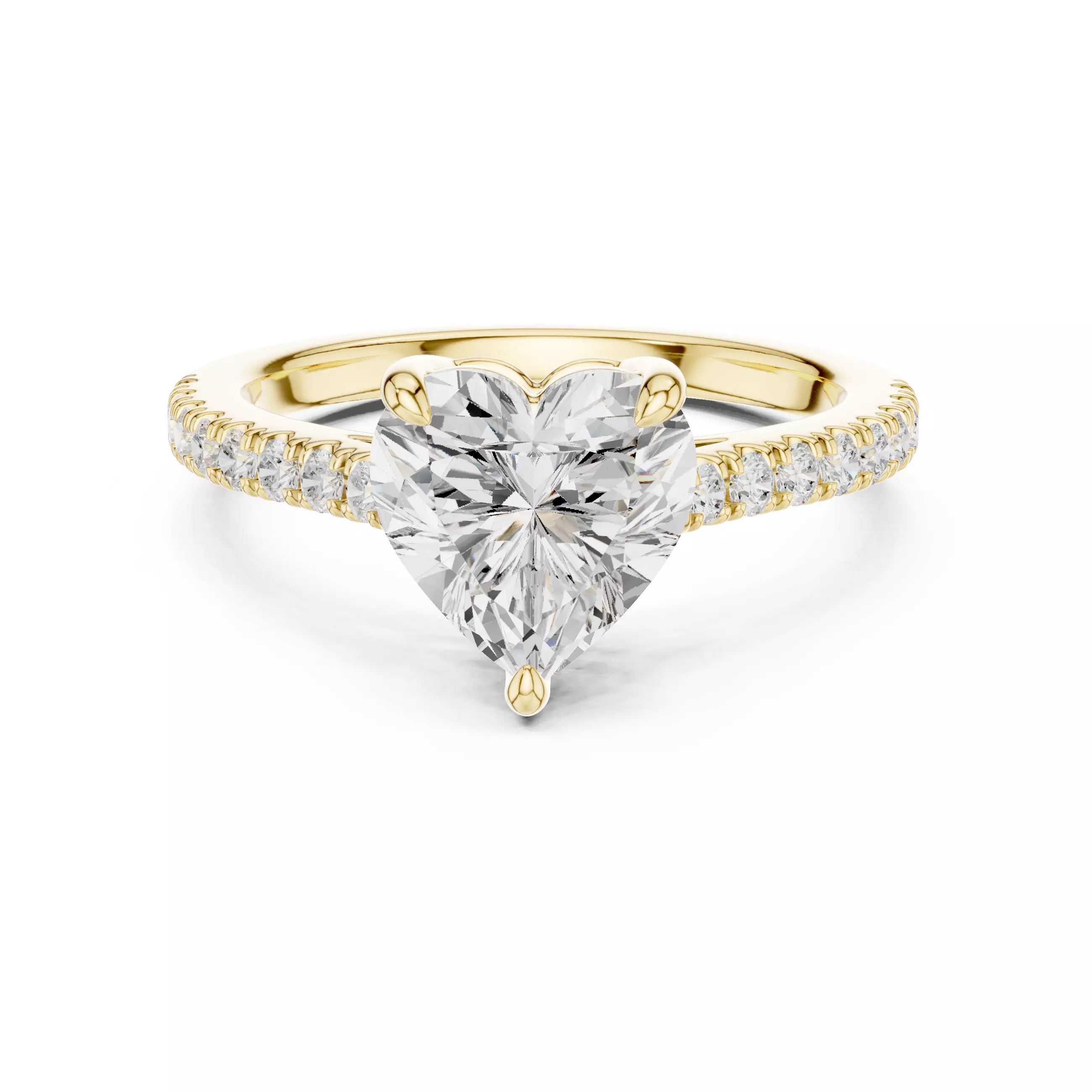 2CT Heart Cut Diamond Engagement Wedding Ring 3DM STL Video 3D print model_1