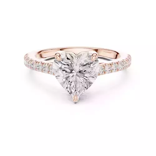 2CT Heart Cut Diamond Engagement Wedding Ring 3DM STL Video 3D print model