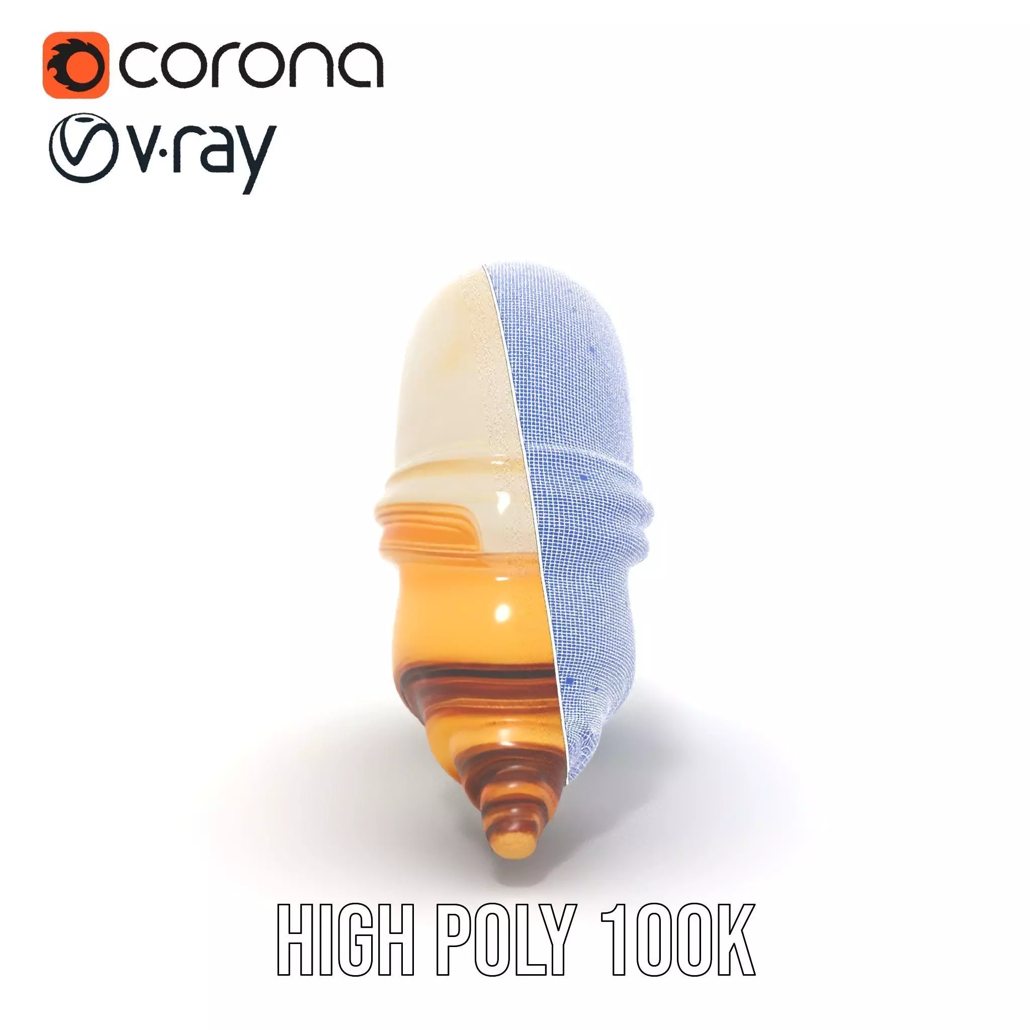 Seashell Spiral model pack Low-poly 3D model_35