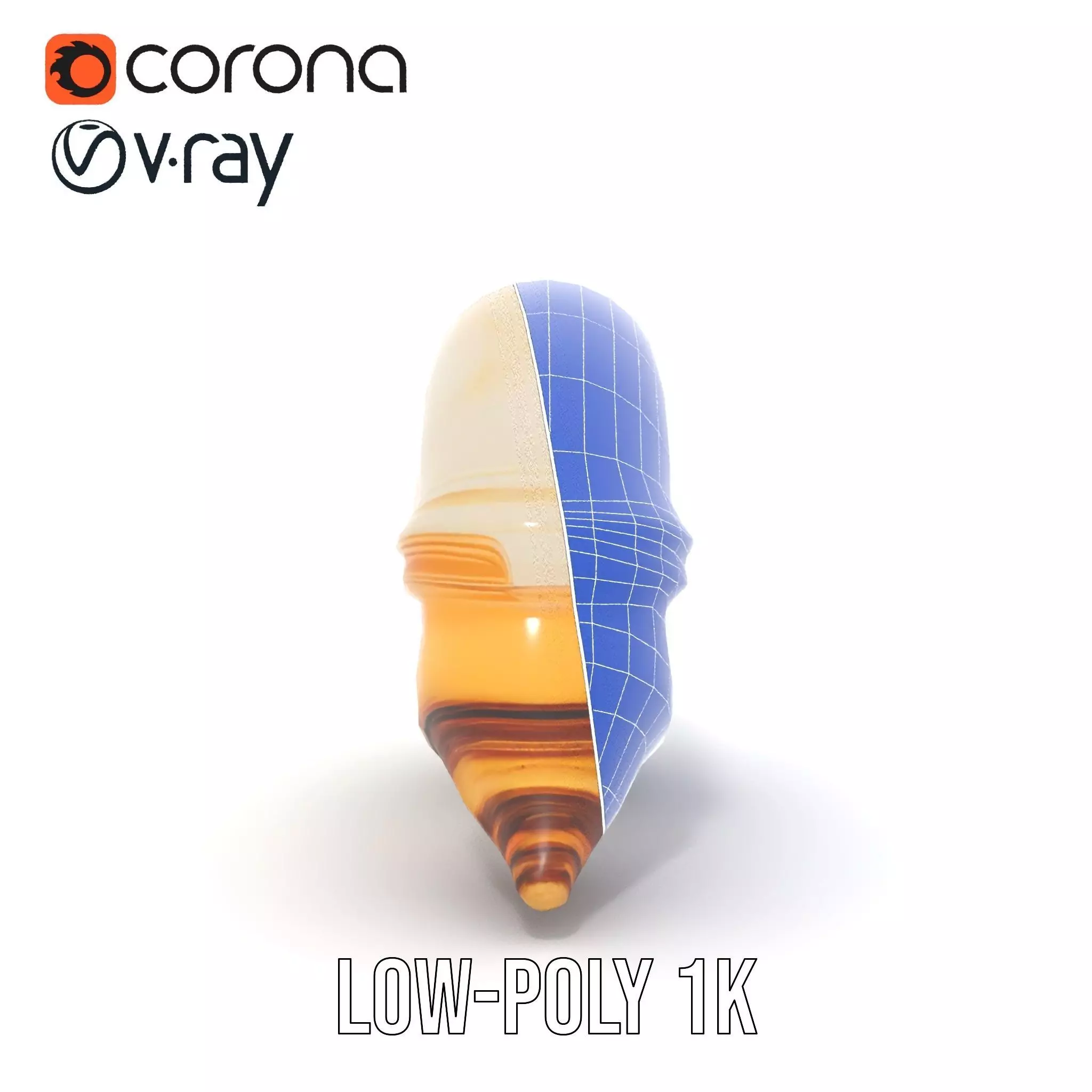 Seashell Spiral model pack Low-poly 3D model_15